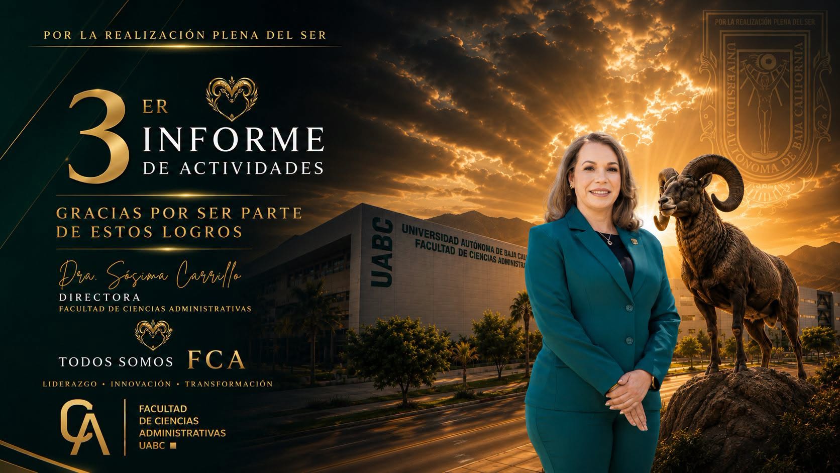 FCA presenta el 3er Informe de Actividades de la Dra. Sósima Carrillo